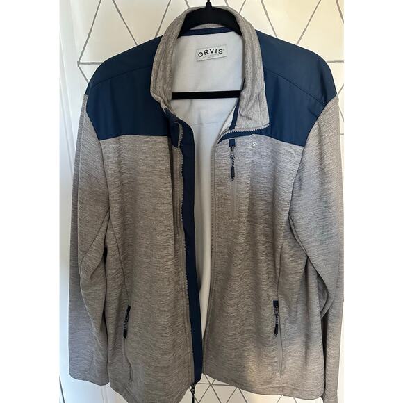Orvis Men's Bonded Full Zip Jacket in Grey and Blue - XL - Picture 7 of 9